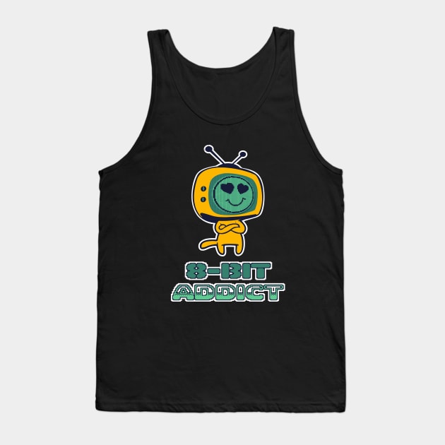 8 Bit Addict Retro Gaming Gamers Tank Top by Foxxy Merch